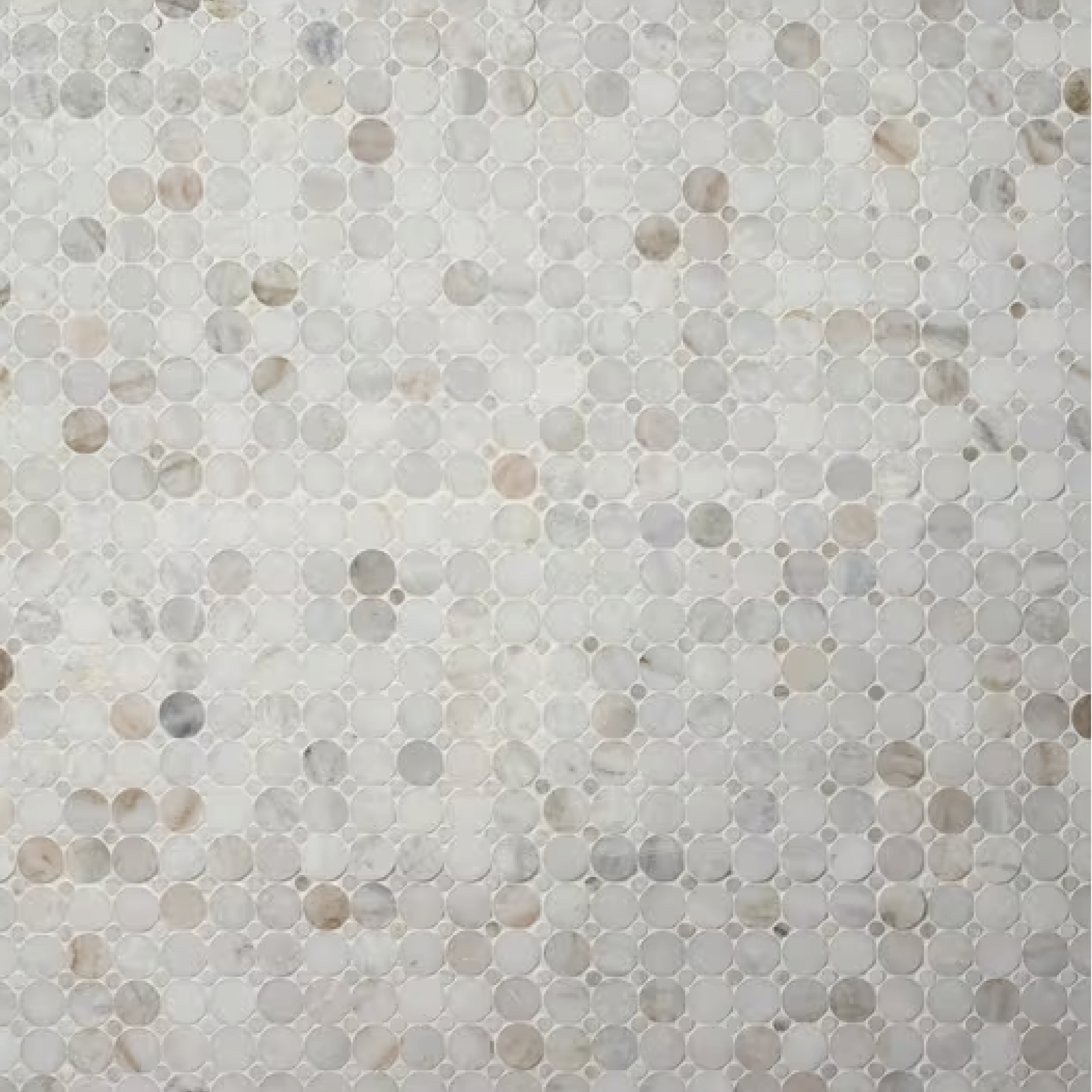 Maravilla Bianco Orion Circle Polished Marble Mosaic